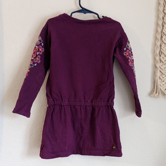 Tea Collection Ditsy Willow Dotty Drawstring Dress Floral Red Pink Purple Sz 5 - Picture 4 of 15